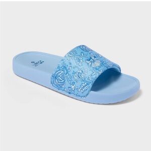 Roller Rabbit x Target Floral Vines Slide Sandals Blue
